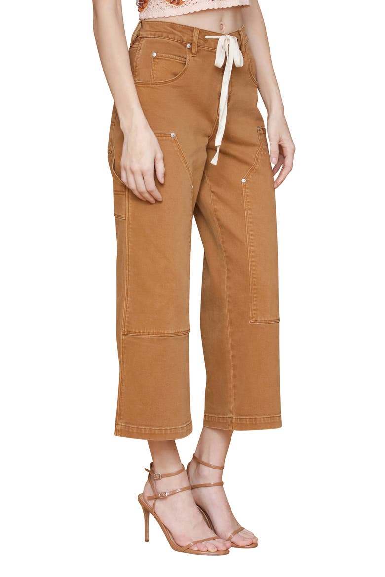 Drawstring Waist Crop Carpenter Pants, Alternate, color, SANTA FE UMBER WASH