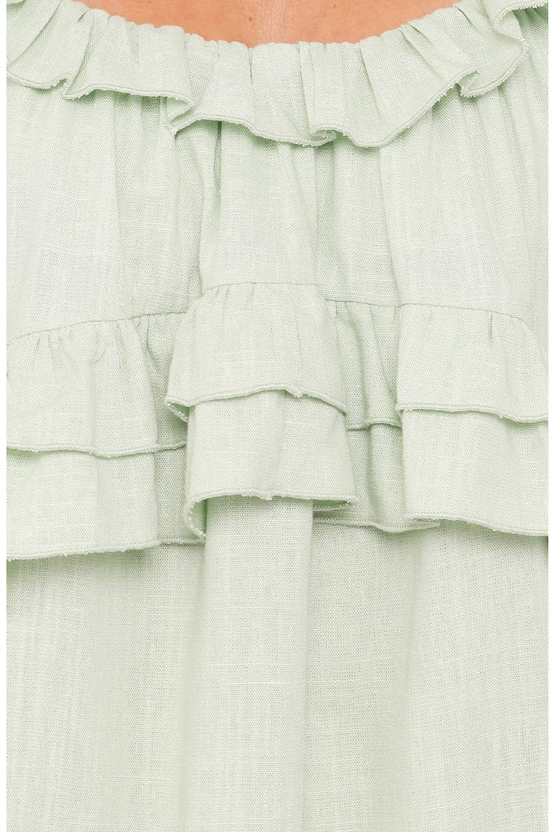 Angie Ruffle Sleeveless Minidress, Alternate, color, JADE