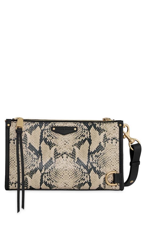 MAB Small Snake Embossed Leather Crossbody Bag