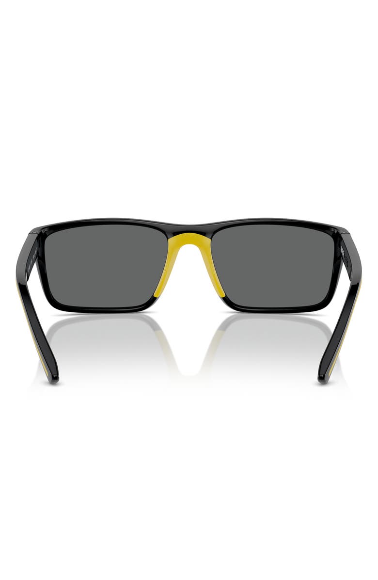 Scuderia Ferrari 59mm Rectangular Sunglasses, Alternate, color, Black