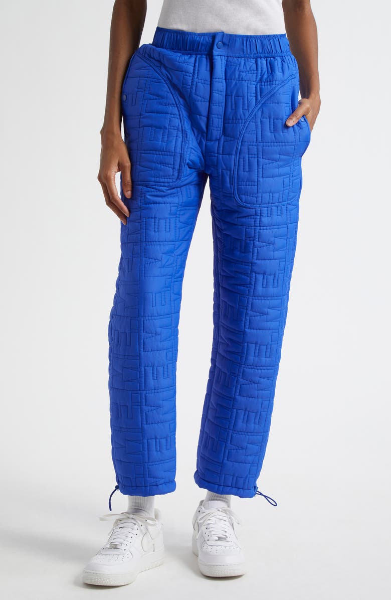 Melody Ehsani Monogram Quilted Hiking Pants, Main, color, Cobalt Blue