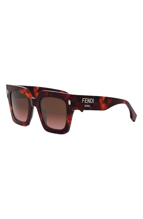 Fendi Woman Sunglass Fe40101i In Red Havana/gradient Brown