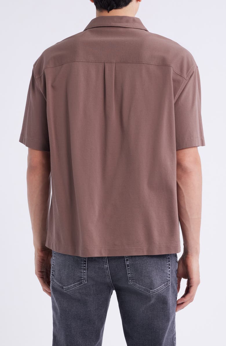 FRAME Short Sleeve Piqué Button-Up Shirt, Alternate, color, Mauve
