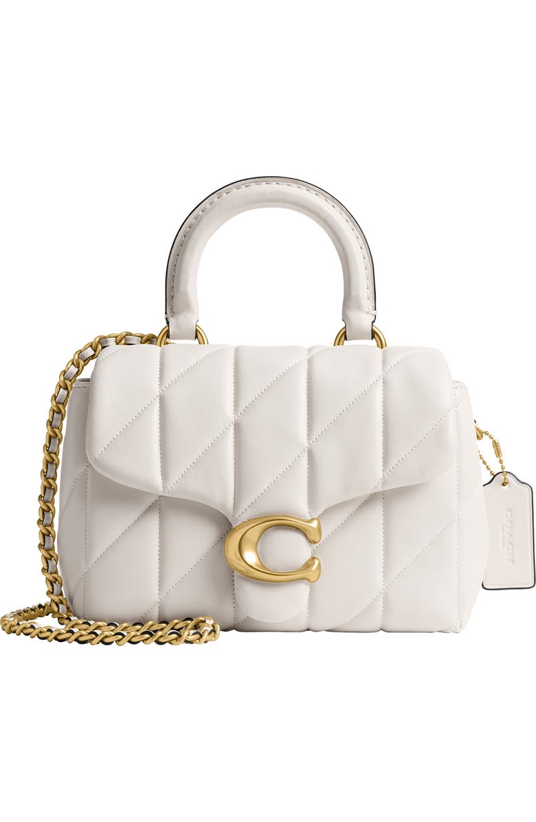COACH Tabby Quilted Leather Convertible Top Handle Bag, Main, color, Chalk