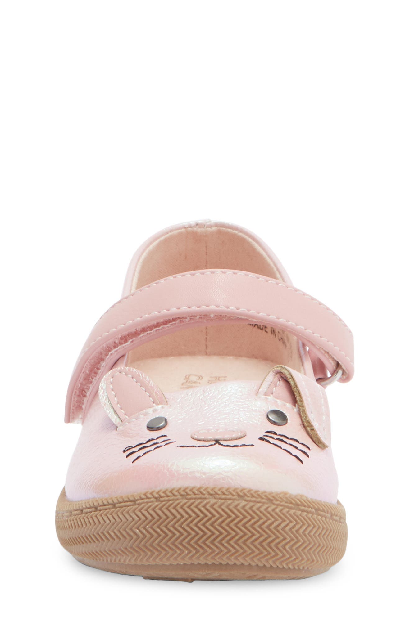 Harper Canyon Kids' Bunny Critter Mary Jane Flat, Alternate, color, Pink Metallic