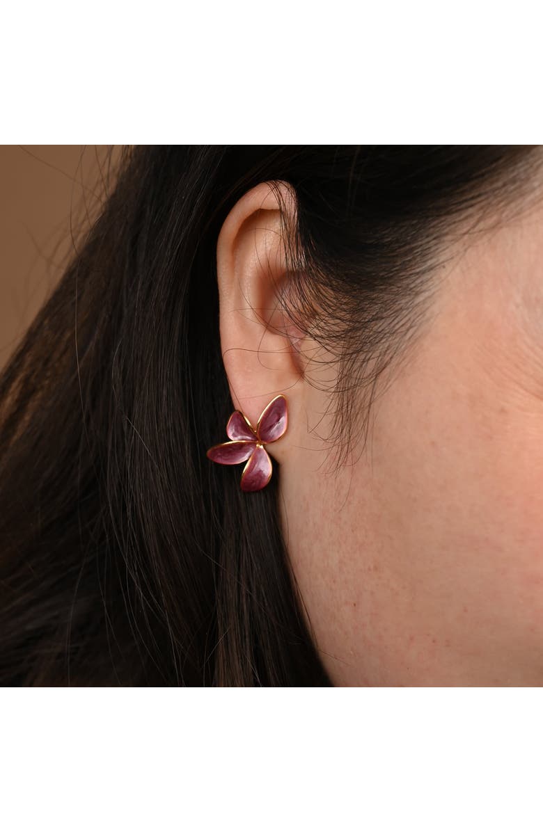 Starfish Project Poised Petal Earrings in Plum, Alternate, color, Purple