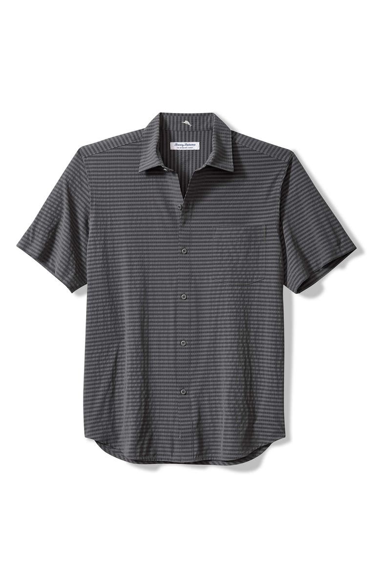 Tommy Bahama Bahama Coast Fades Away IslandZone<sup>®</sup> Camp Shirt, Main, color, Black