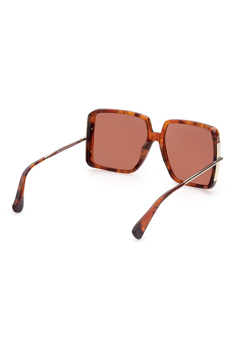 58mm Square Sunglasses, Alternate, color, RED HAVANA / BROWN