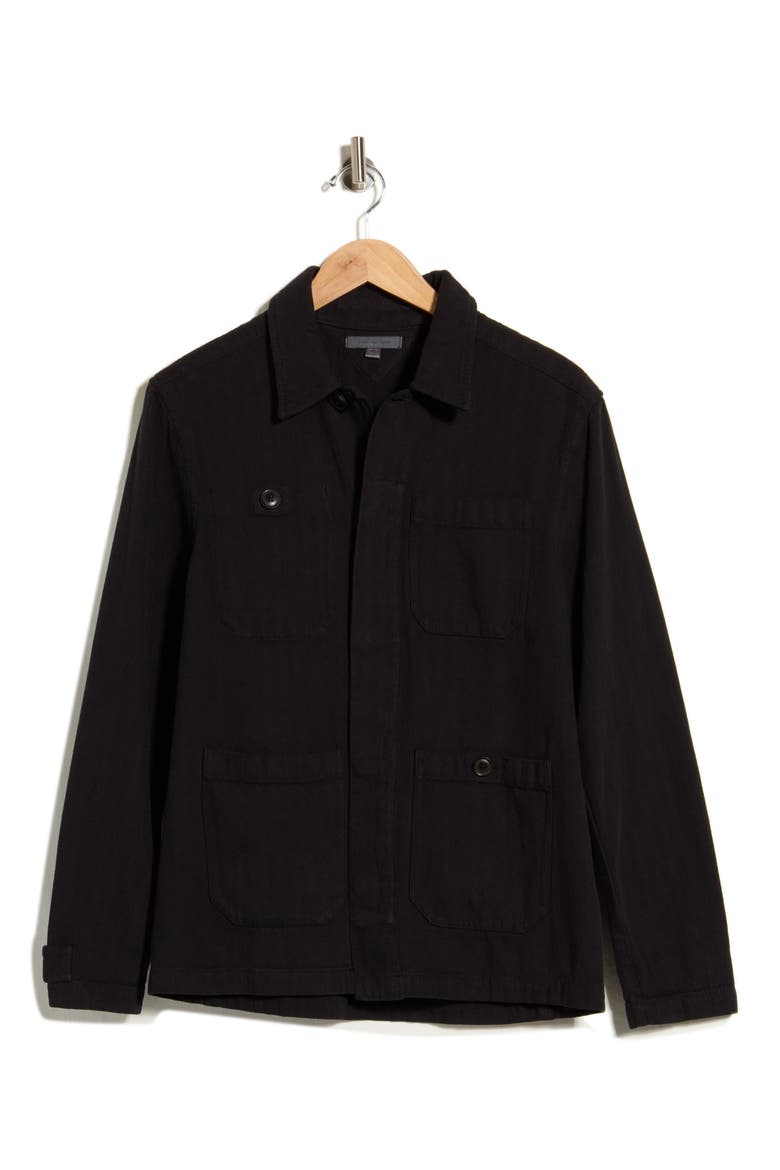 Jakob Embroidered Back Denim Shirt Jacket, Alternate, color, BLACK