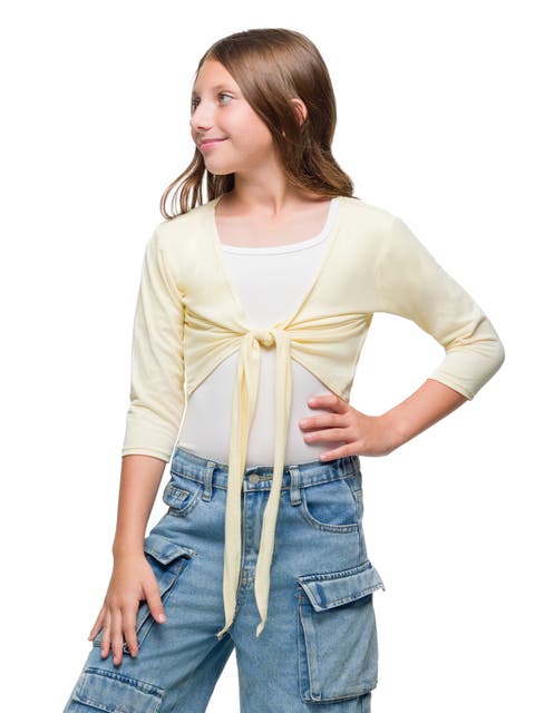 Tie Front Cropped Cardigan Shrug