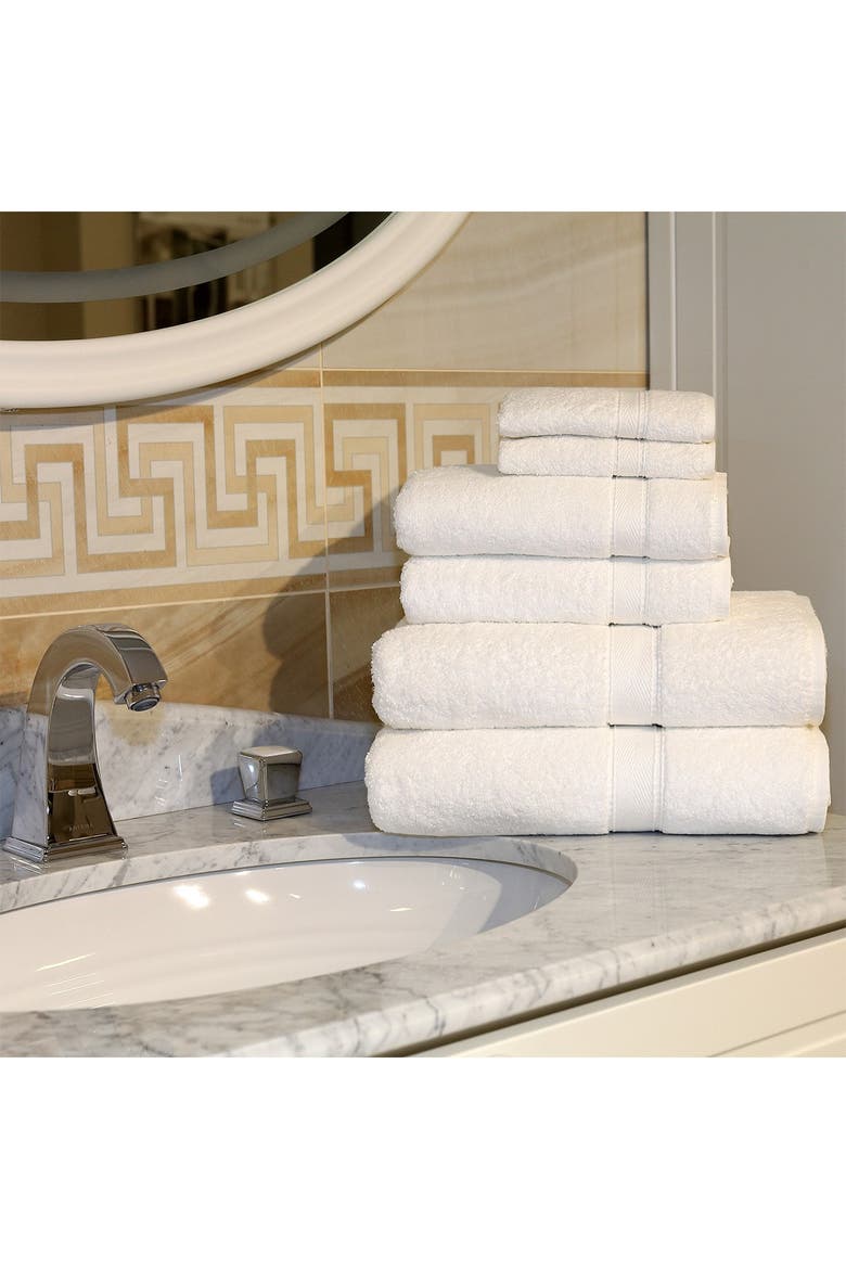 Sinemis Terry 6-Piece Towel Set - White, Alternate, color, WHITE