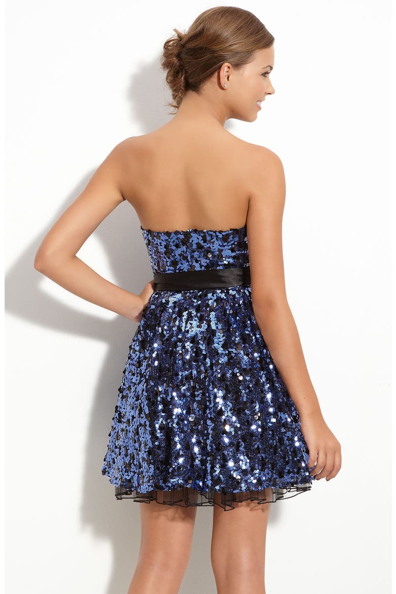 Sequined Party Dress, Alternate, color, NAVY