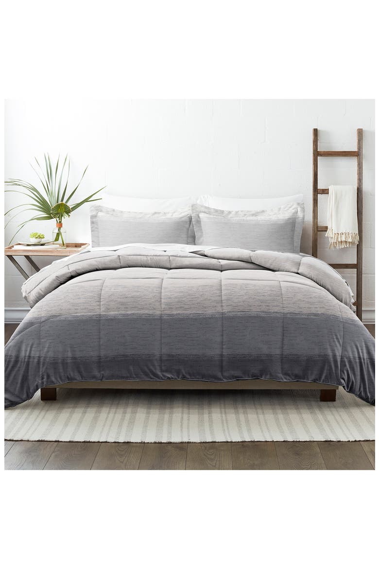 HOME SPUN Premium Ultra Soft Gray Ombré Down-Alternative Comforter, Main, color, GREY