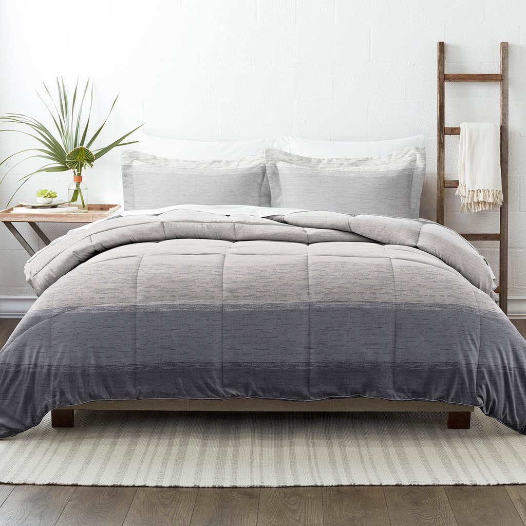 Homespun Home Spun Premium Ultra Soft Gray Ombré Down-alternative Comforter In Gray