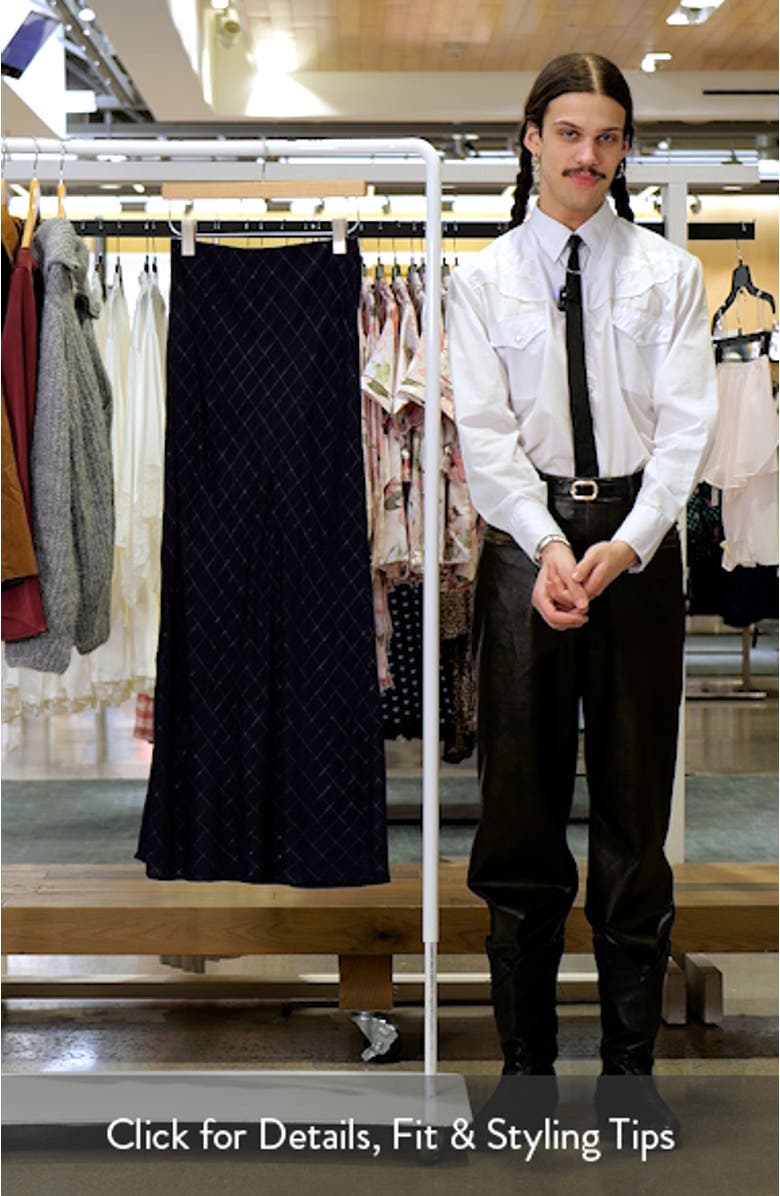 Metallic Plaid Maxi Skirt, sales video thumbnail