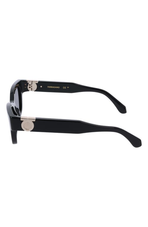 Ferragamo Gancino Rectangle Acetate Sunglasses In Black