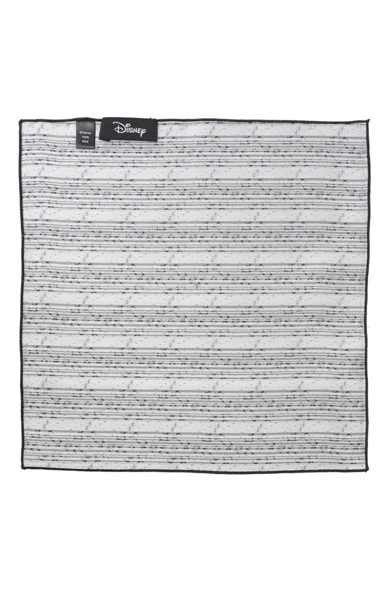 Cufflinks, Inc. x Disney Mickey Mouse Damask Tile Silk Pocket Square, Alternate, color, Gray