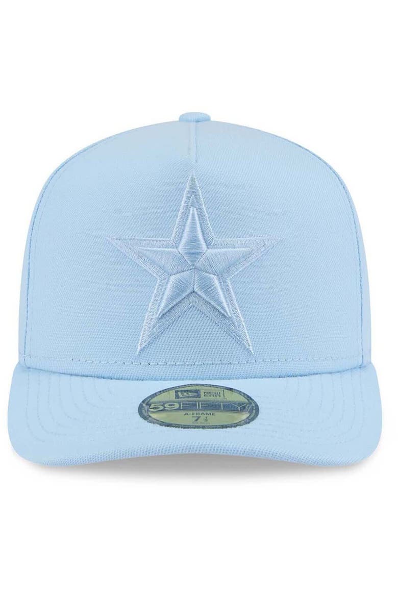 Men's New Era Light Blue Dallas Cowboys Color Pack A-Frame 59FIFTY Fitted Hat, Alternate, color, Light Blue