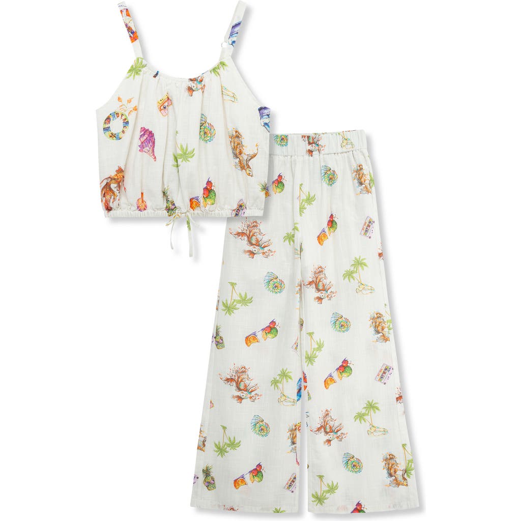 Truce Kids' Print Tank & Pants Set In Multi
