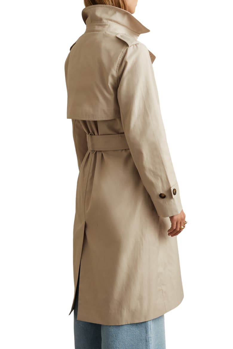 Azura Trench Coat with Removable Quilted Hood, Alternate, color, STONE