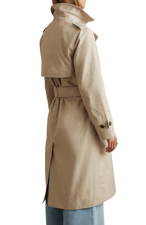 Reiss Azura Trench Coat With Removable Quilted Hood In Gray