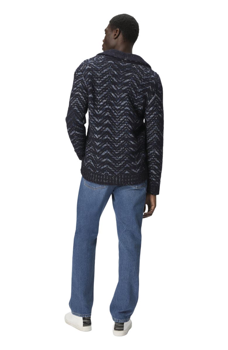 Missoni Buttoned Cardigan With Chevron Pattern, Alternate, color, Blue