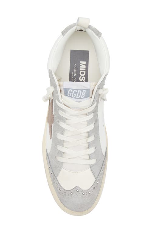 Golden Goose Midstar Sneaker In White/silver Sconce/brown