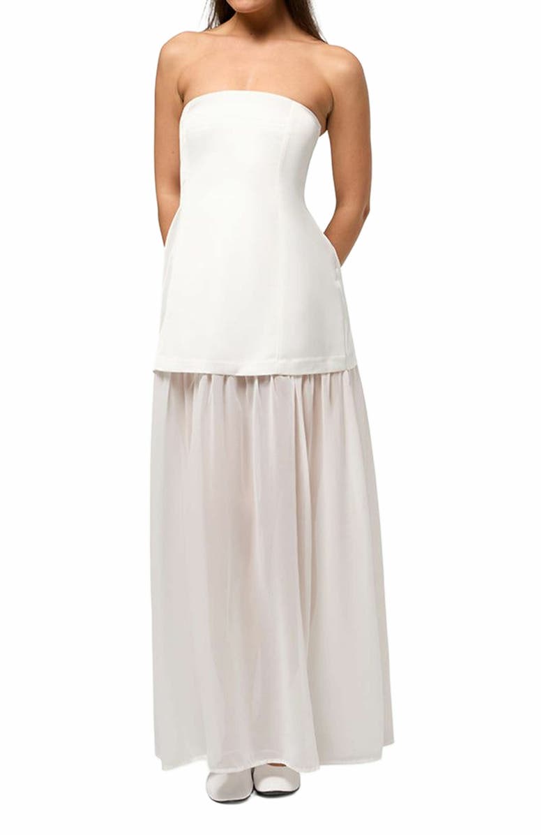 WeWoreWhat Corset Sheer Maxi Dress, Alternate, color, 