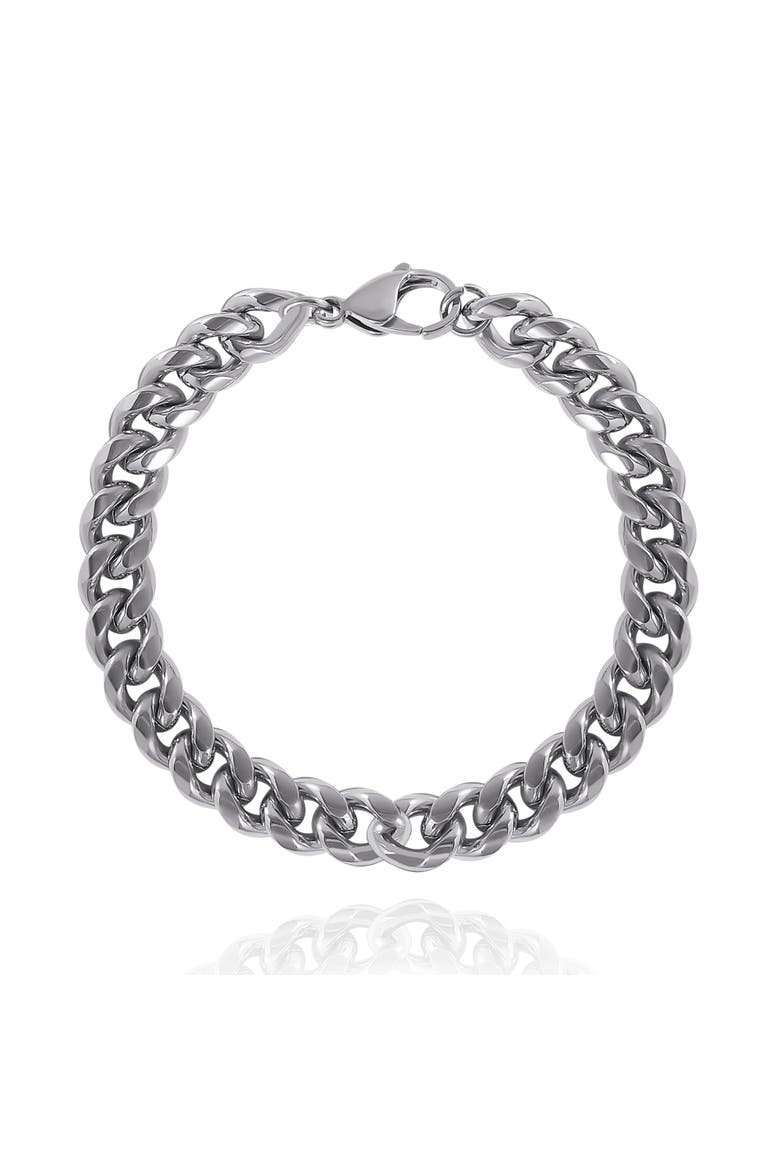 Silver-Tone Curb Chain Bracelet, Main, color, Silver