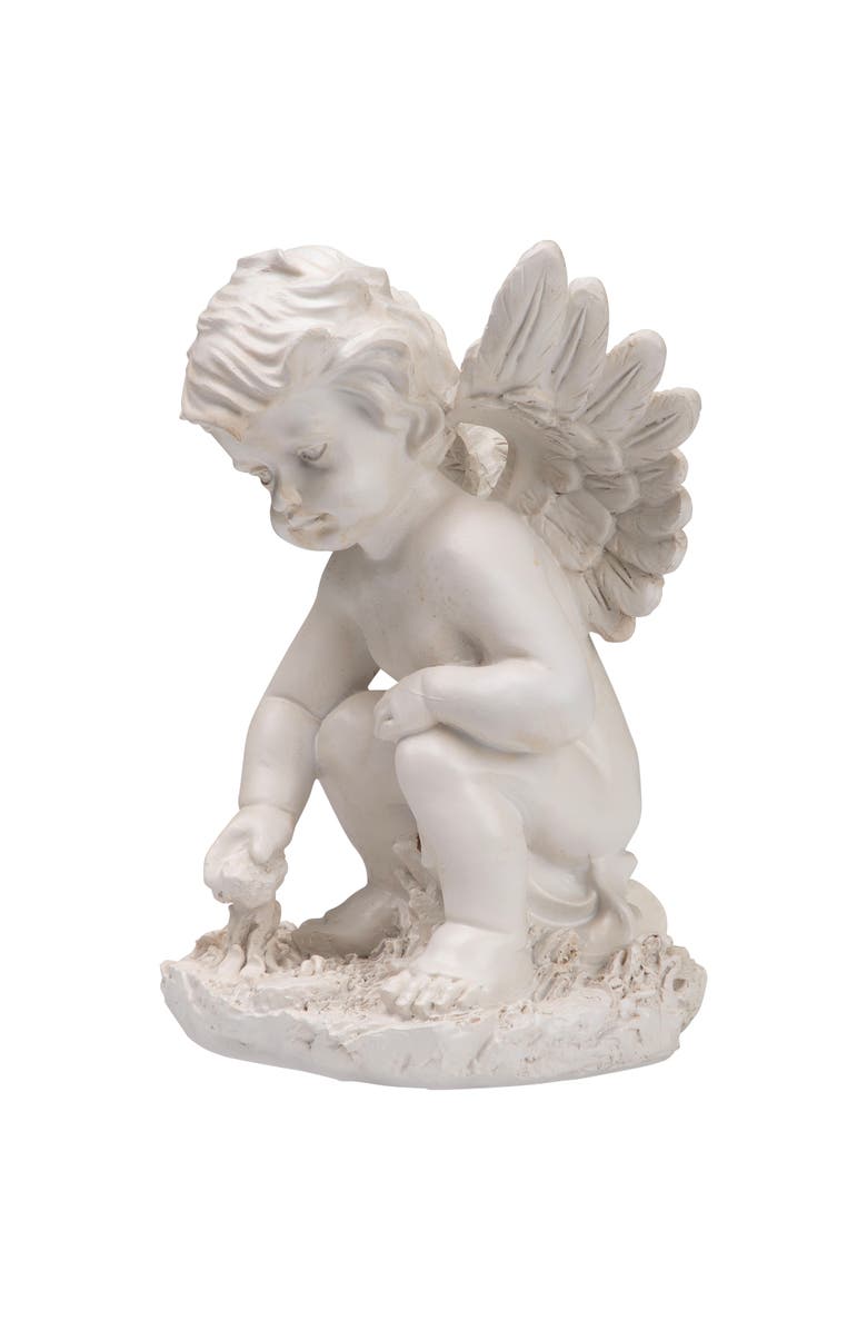 Northlight Reaching Cherub Angel Outdoor Garden Statue - 12", Alternate, color, Ivory