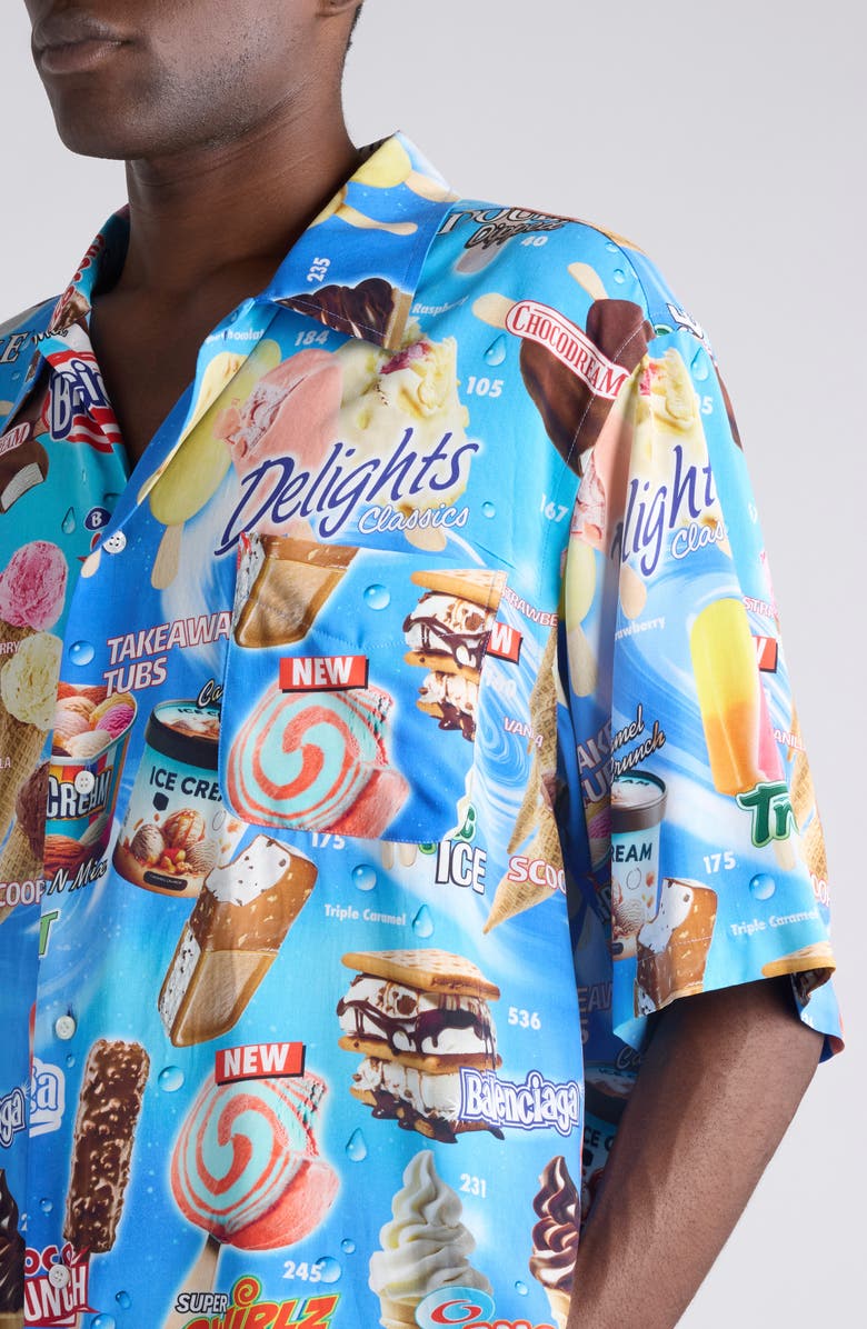 Balenciaga Sweet Treats Button-Up Shirt, Alternate, color, 4011 Blue