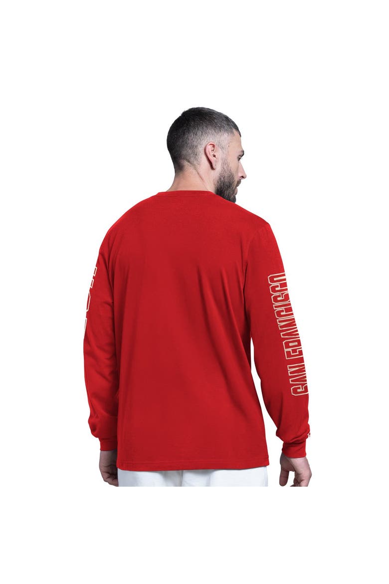 Men's Starter Scarlet San Francisco 49ers Clutch Hit II Long-Sleeve T-Shirt, Alternate, color, Scarlet