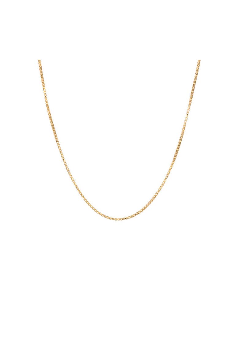 Solid Box Chain Necklace, Main, color, Gold