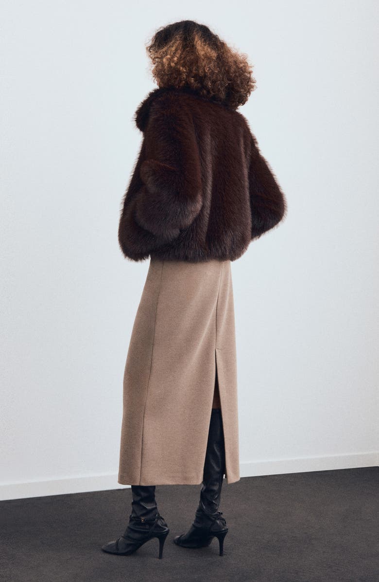 MANGO Pencil Skirt, Alternate, color, Brown