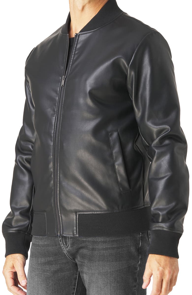 Slate & Stone Faux Leather Bomber Jacket, Alternate, color,