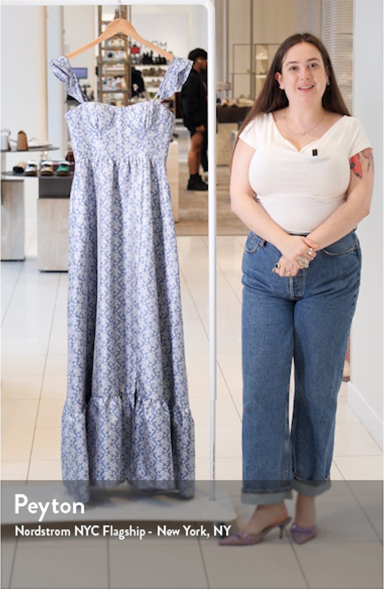 Floral Jacquard Corset Bodice Gown, sales video thumbnail