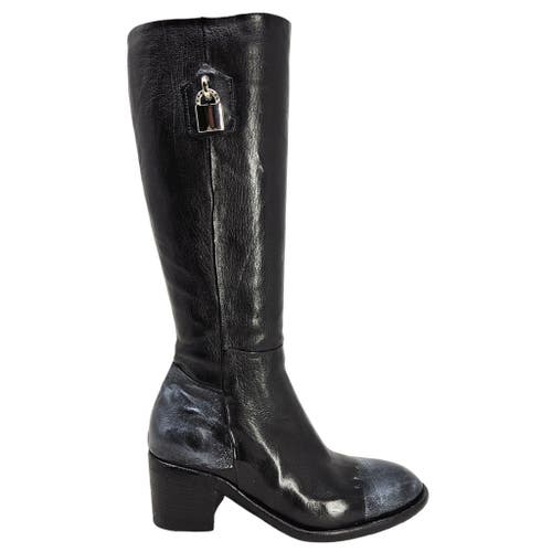 Madison Maison Tall Hand Rubbed Lock Boot In Black