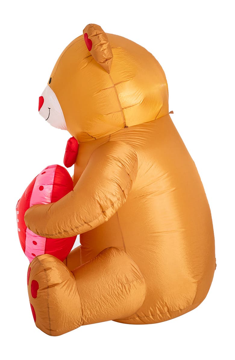 Glitzhome 6
H Lighted Valentine
s Inflatable Bear with Heart Decor, Alternate, color, Red