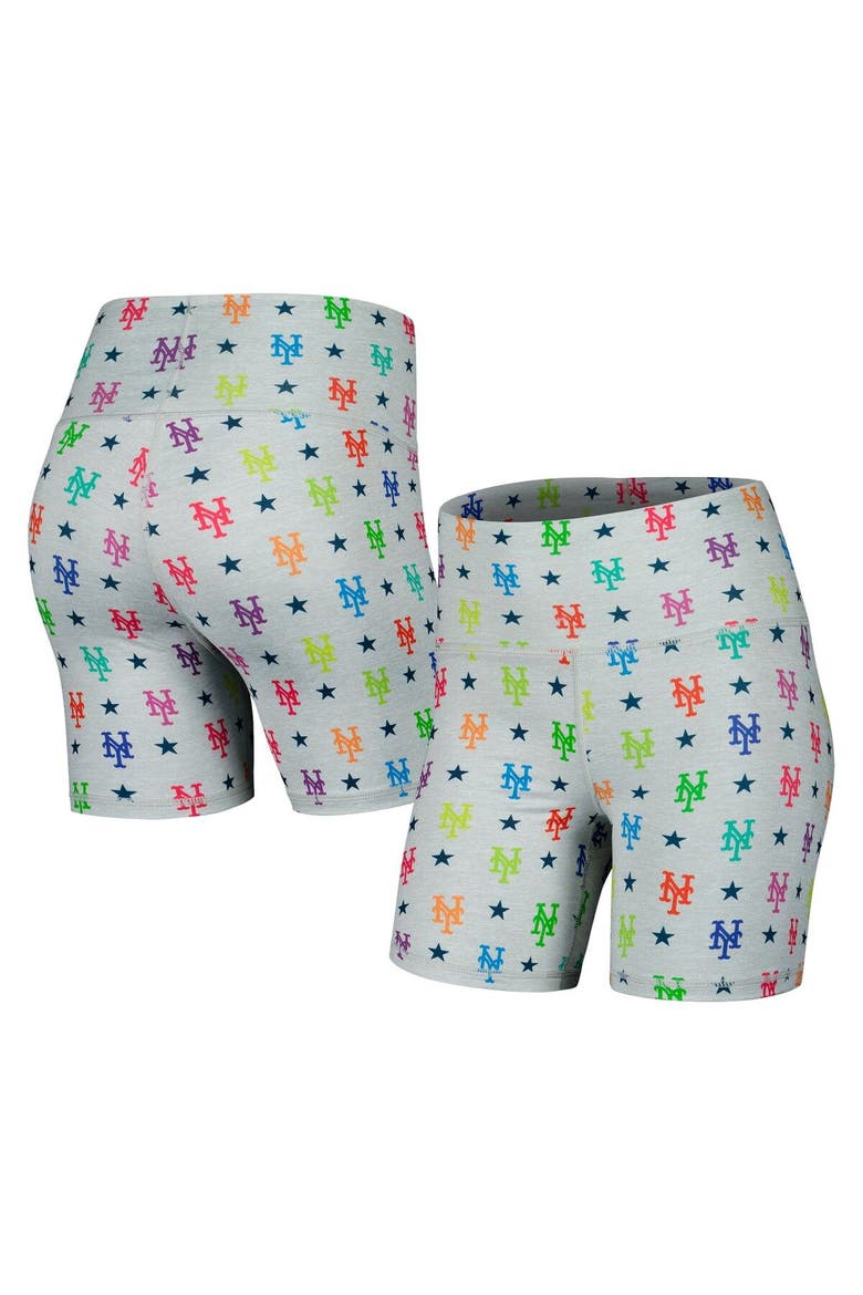Women's Terez Gray New York Mets TLC Rainbow Shorts, Main, color, Gray