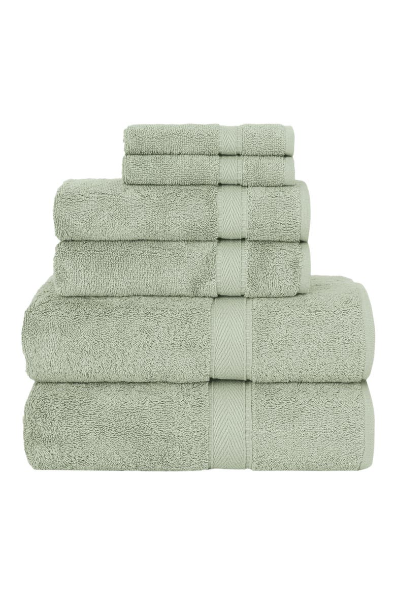 Denzi 6-Piece Towel Set, Main, color, GREEN