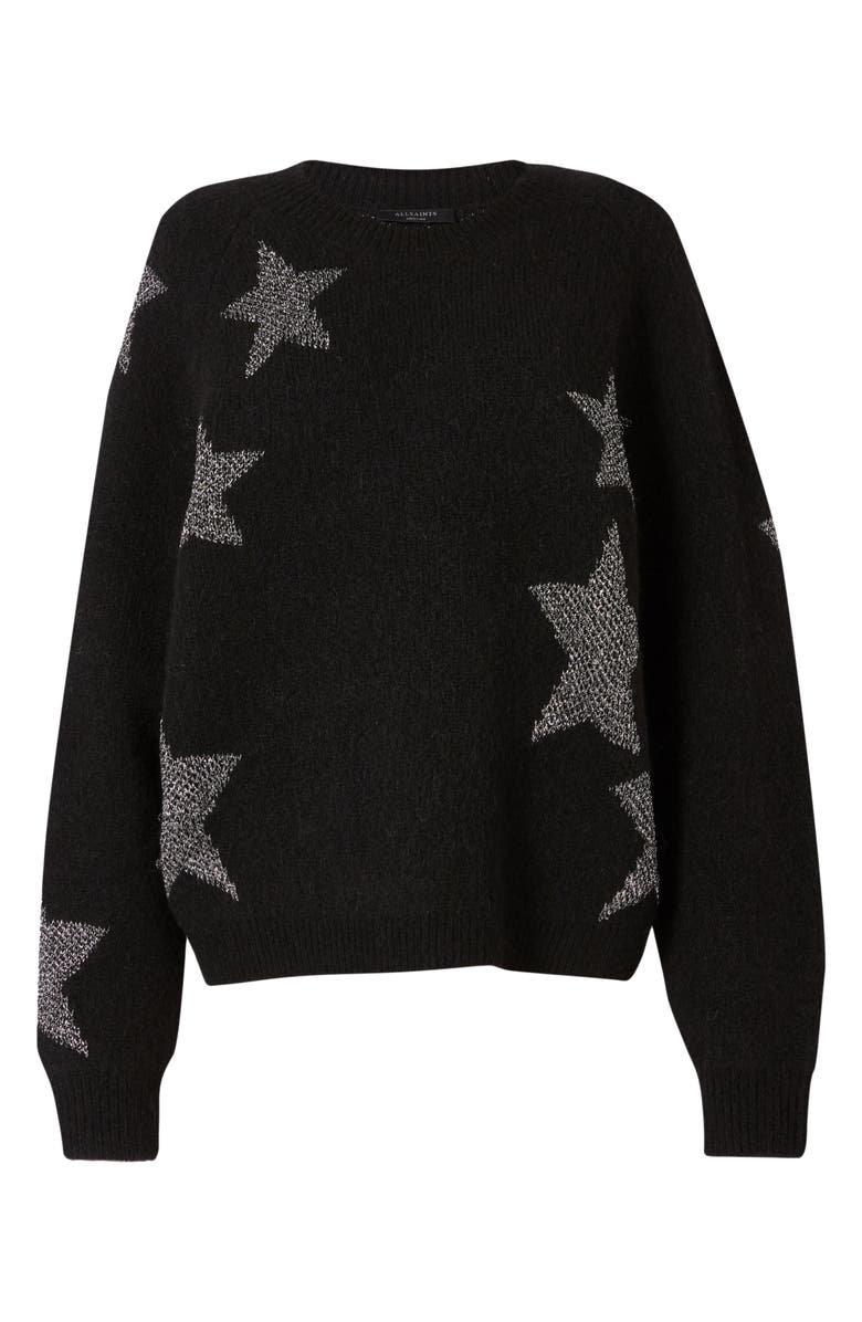 AllSaints Metallic Star Alpaca & Wool Blend Sweater, Alternate, color,