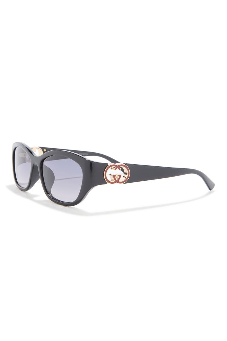 GG1826SK 57mm Gradient Round Sunglasses, Alternate, color, BLACK BLACK GREY