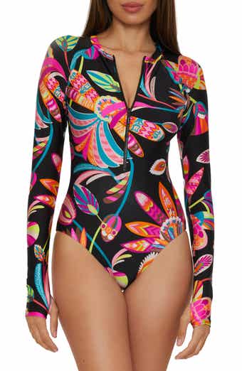 Sea Level Short Sleeve Multifit Front Zip One-Piece Swimsuit Sea Level Short Sleeve Multifit Front Zip One-Piece Swimsuit