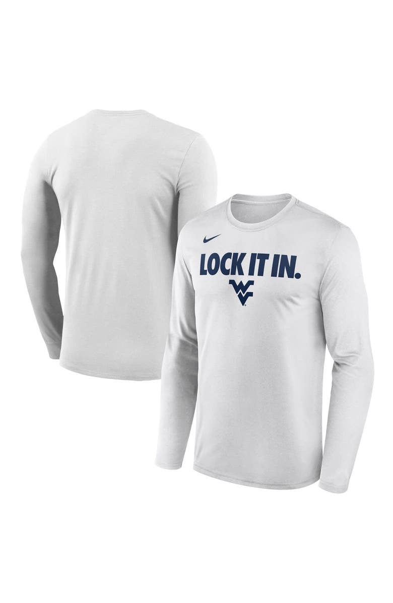Nike Men's Nike  White West Virginia Mountaineers 2026 On-Court Bench Long Sleeve T-Shirt, Main, color, White