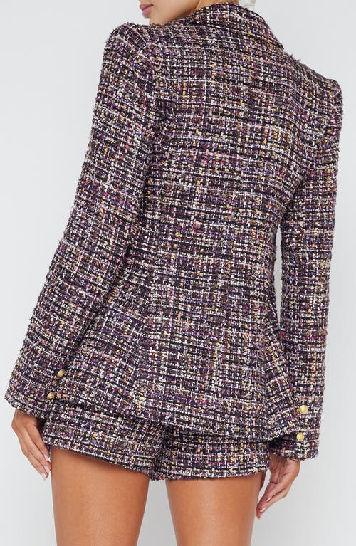 L'agence Chamberlain Tweed Blazer In Purple Multi Tweed
