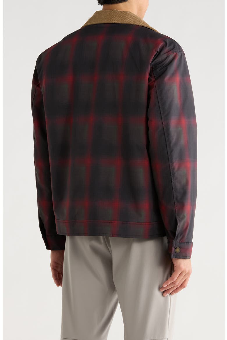 Plaid Corduroy Collar Ripstop Shirt Jacket, Alternate, color, RED OLIVE PLAID
