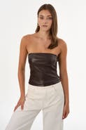 LAMARQUE GIADA | Faux Leather Strapless Top