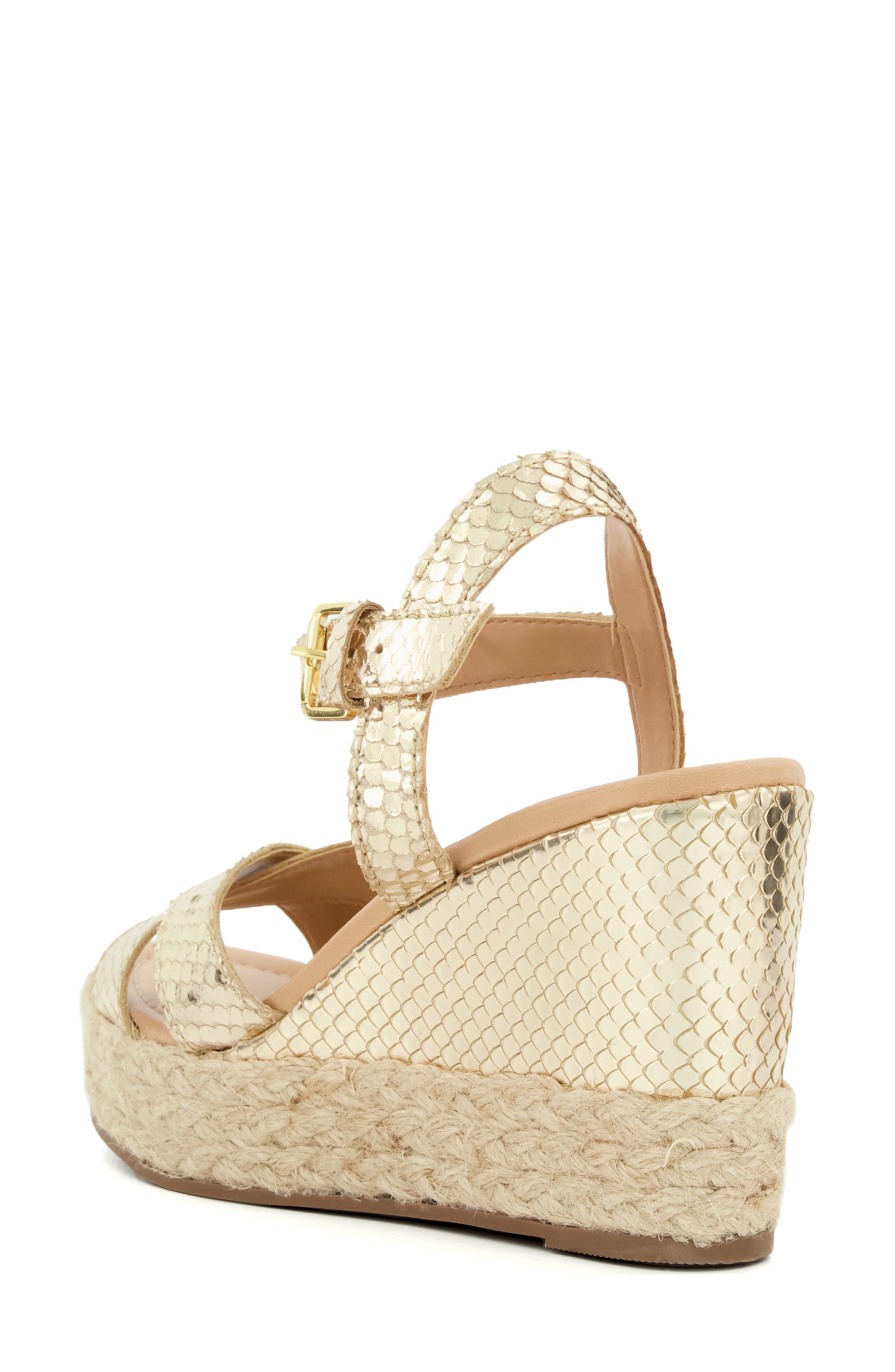 Dune London Kind Espadrille Platform Wedge Sandal, Alternate, color, Gold