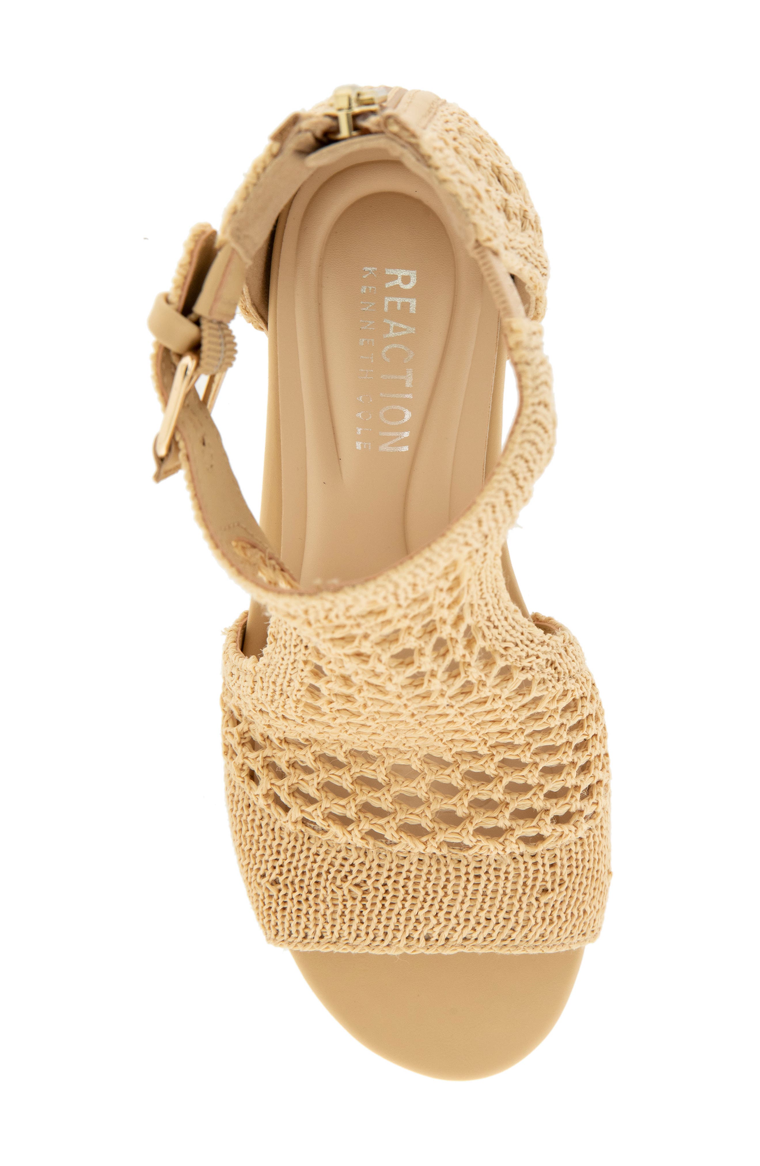 Reaction Kenneth Cole Gracie Wedge Sandal, Alternate, color, Natural Raffia