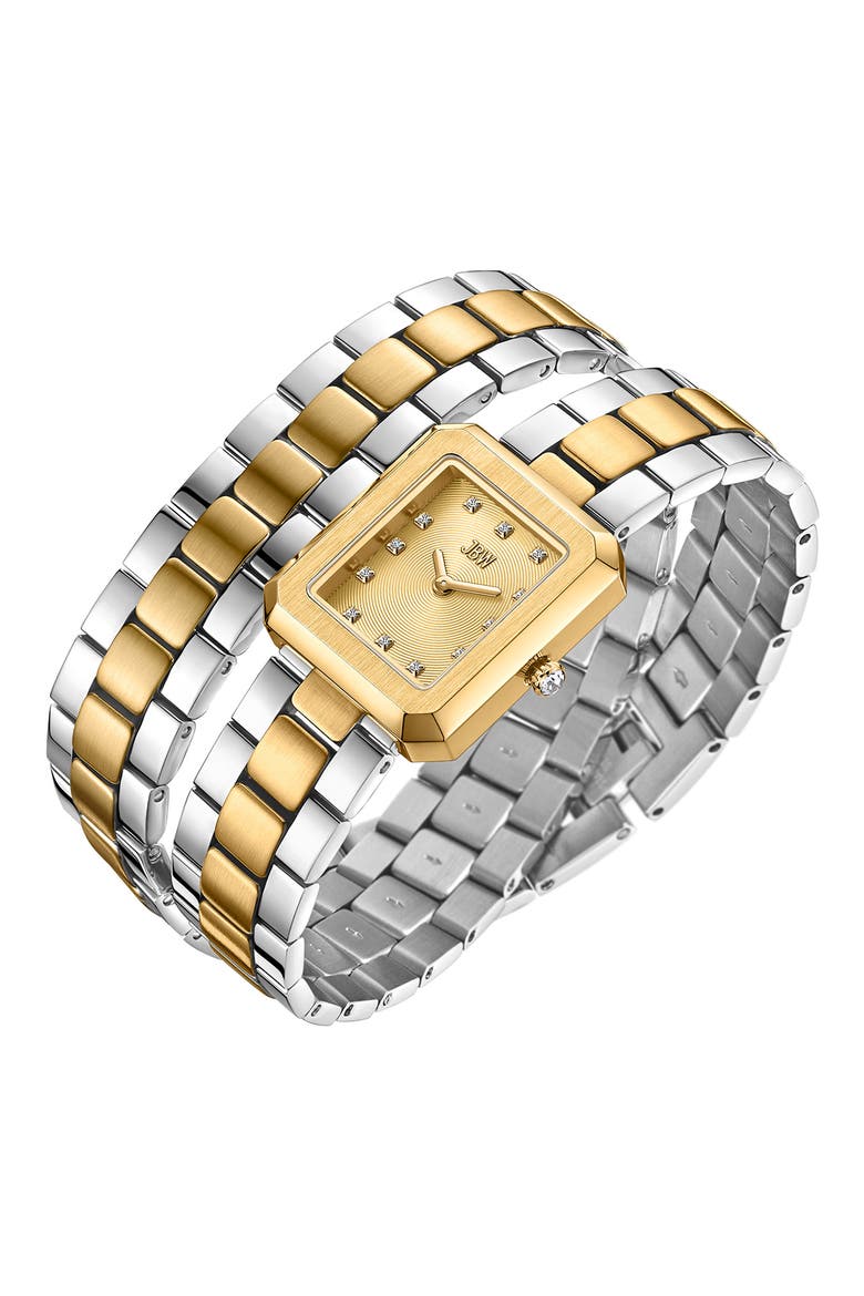 Arc Lab-Created Diamond Double Wrap Bracelet Watch, 23mm, Alternate, color, TWO-TONE